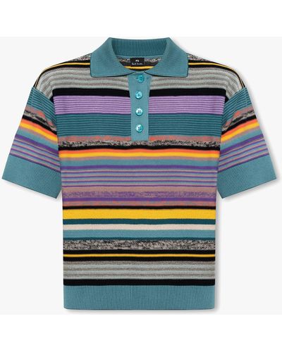 PS by Paul Smith Striped Polo - Blue