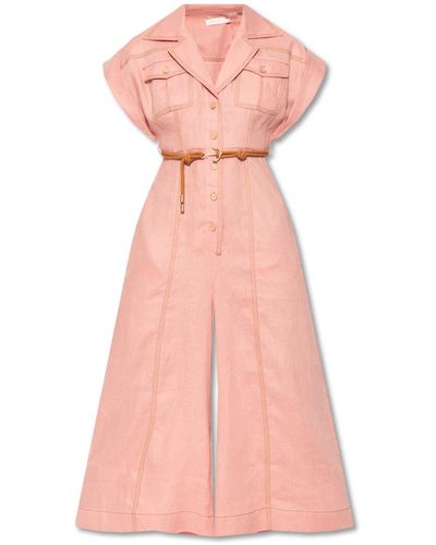 Zimmermann Linen Jumpsuit - Pink