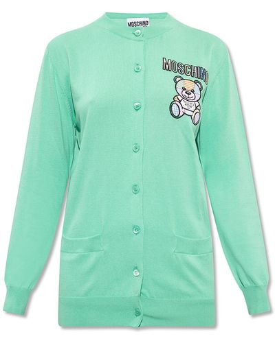 Moschino Cardigan With Patch - Green