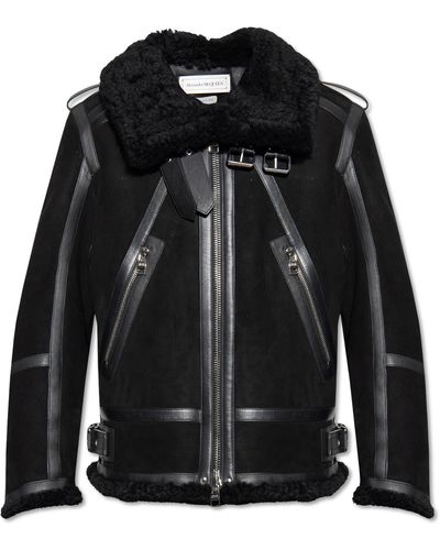 Alexander McQueen Shearling Jacket - Black