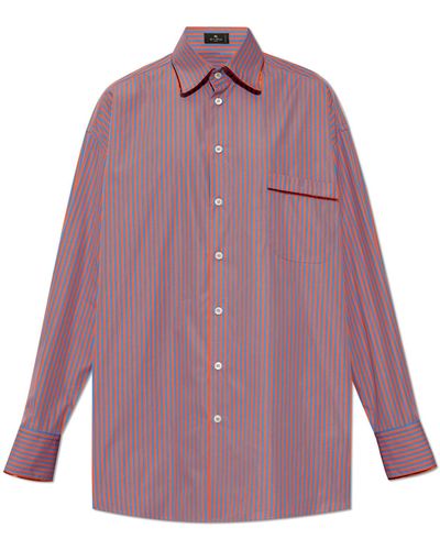 Etro Striped Pattern Shirt, - Purple