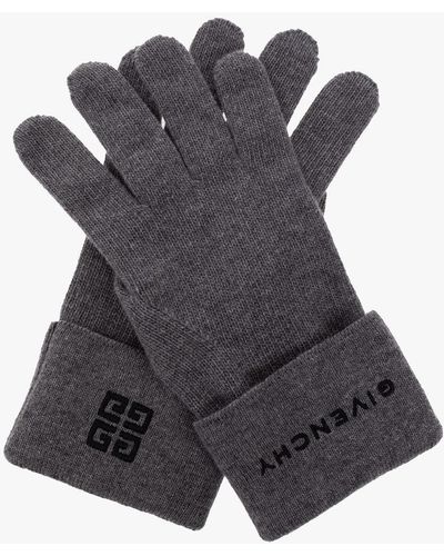 Givenchy Gloves With Logo - Gray