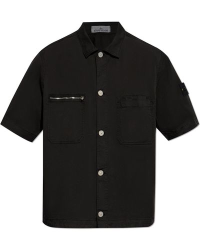 Stone Island Short Sleeve Shirt, - Black
