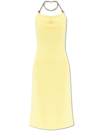 Bottega Veneta Halterneck Dress, - Yellow