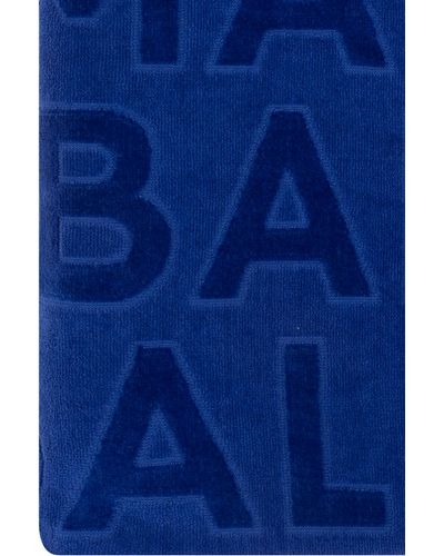 Balmain Beach Towel With Logo - Blue