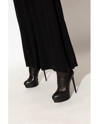 Casadei ‘Flora’ Platform Ankle Boots - Black