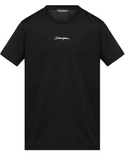 Dolce & Gabbana T-shirt With Logo, - Black