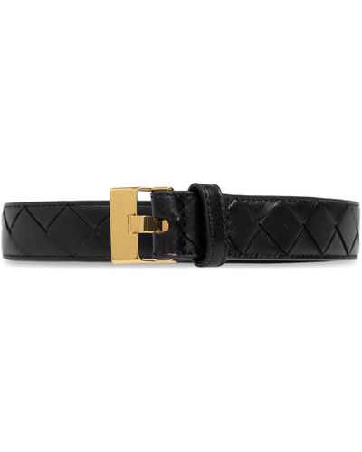 Bottega Veneta Leather Belt, - Black