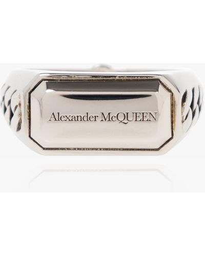 Alexander McQueen Dynamic Skull Ring - Metallic