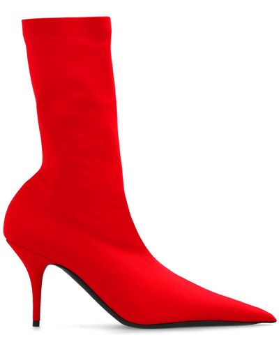 Balenciaga ‘Knife’ Heeled Ankle Boots - Red