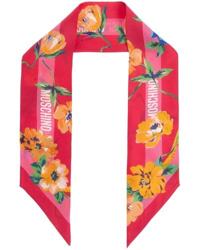 Moschino Printed Scarf, - Pink