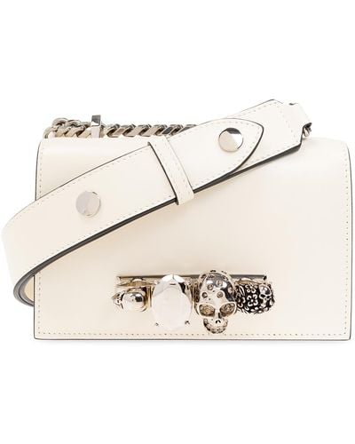 Alexander McQueen ‘Jewelled Satchel Mini’ Shoulder Bag - White