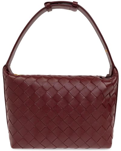 Bottega Veneta Leather Shoulder Bag 'wallace Mini', - Purple