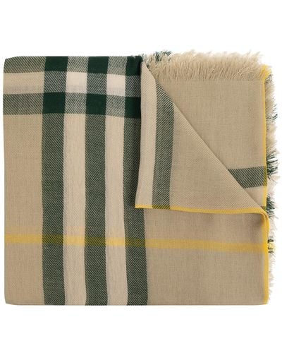 Burberry Wool Scarf, - Green