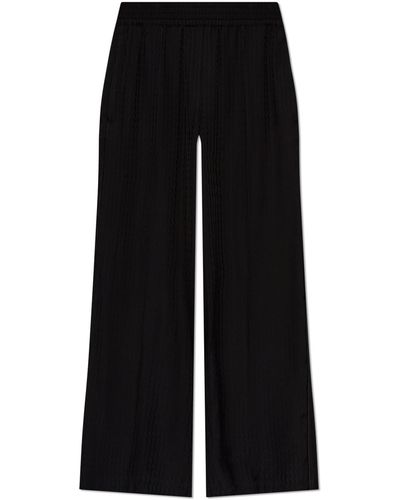 Victoria Beckham Trousers With Logo, - Black