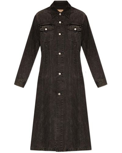 MM6 by Maison Martin Margiela Denim Coat By , - Black