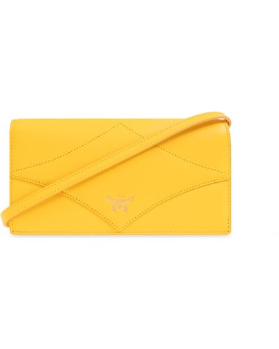 MCM Strapped Wallet, - Yellow