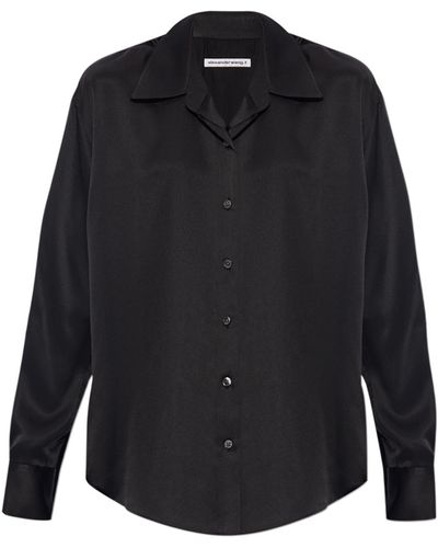 T By Alexander Wang Shirt With Sewn-in Top, - Black