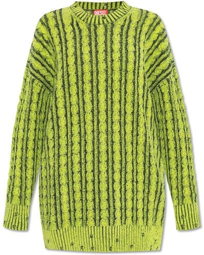 DIESEL M-pantesse Cable-knit Drop-shoulder Jumper - Green