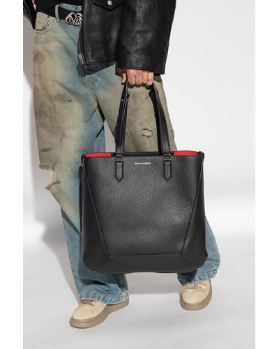 Alexander McQueen Shopper Bag With Logo - Black