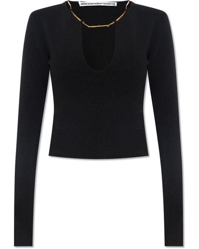 Alexander Wang Jumper With Decorative Chain - Black