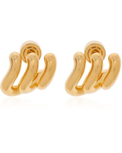 Balenciaga Brass Earrings, - Metallic