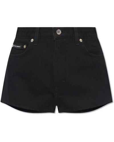 Dolce & Gabbana High-rise Denim Shorts, - Black