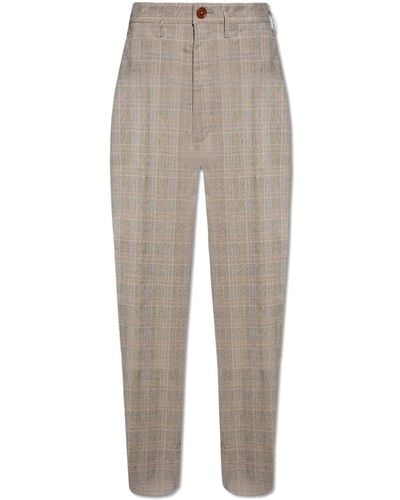 Vivienne Westwood 'cruise' Checked Pants, - Natural