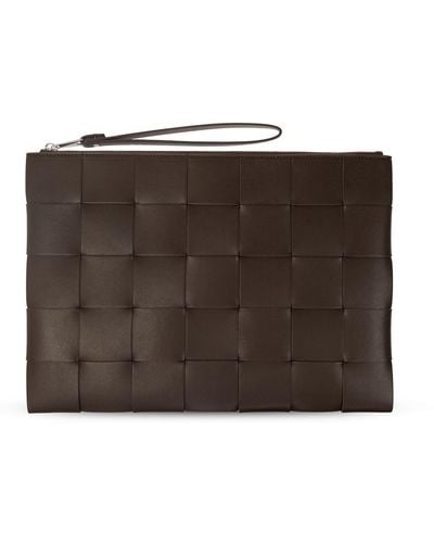 Bottega Veneta 'pouch Large' Leather Handbag, - Brown