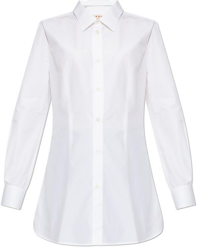 Marni Cotton Shirt With Logo - White