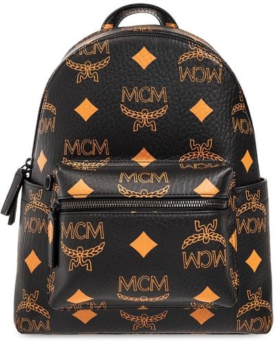 MCM Backpack With Logo, - Black