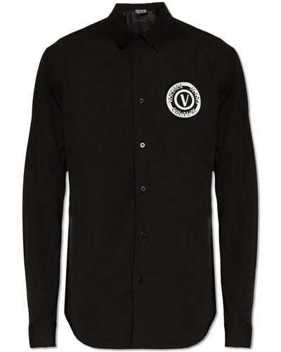 Versace Jeans Couture Shirt With Logo, - Black