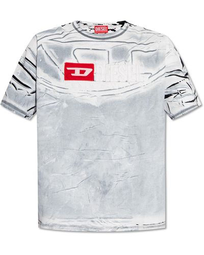 DIESEL 't-ox' T-shirt With Logo, - Grey
