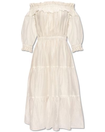 Munthe 'kumiso' Dress With Puffy Sleeves , - White