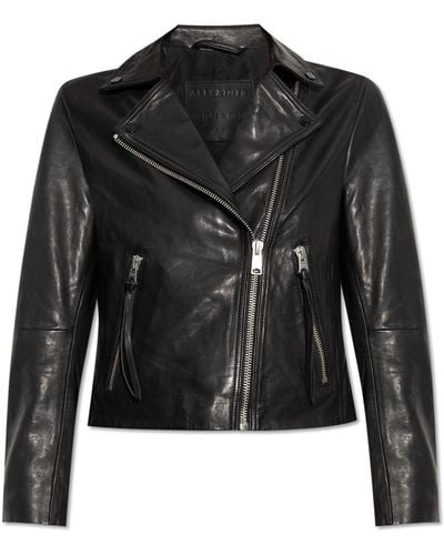 AllSaints Dalby Leather Biker Jacket - Black