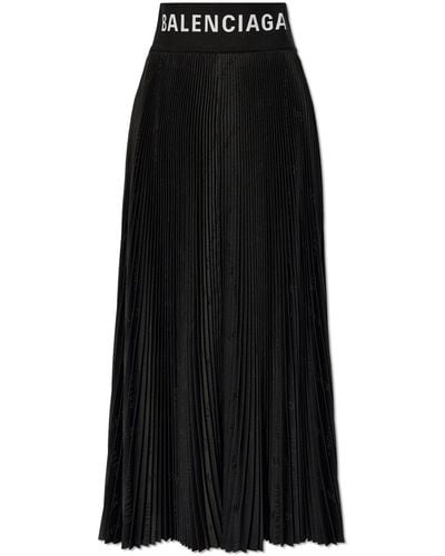 Balenciaga Pleated Skirt, - Black