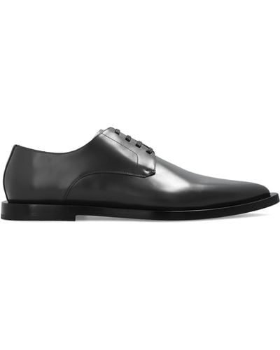 Dolce & Gabbana Leather Derby Shoes, - Black