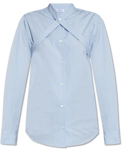 Off-White c/o Virgil Abloh Off- Cotton Shirt, , Light - Blue