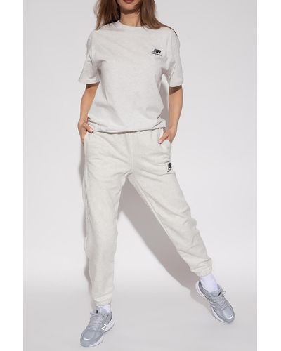 New Balance Sweatpants With Logo - Gray