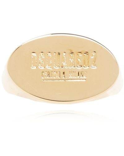 DSquared² Ring With Logo, - Natural