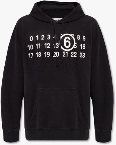 MM6 by Maison Martin Margiela Hoodie With Vintage Effect, ' - Black
