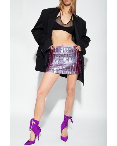 The Attico ‘Rue’ Sequinned Skirt - Purple