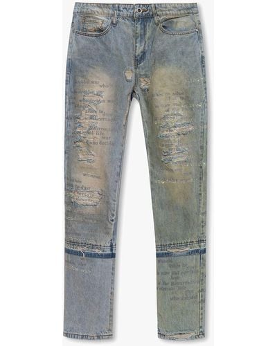 Who Decides War Jeans With Glossy Appliqués - Blue
