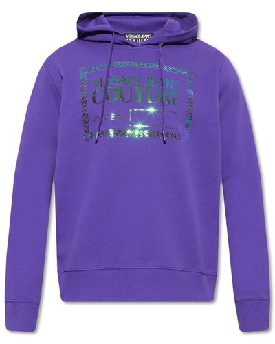 Versace Hoodie With Logo - Purple