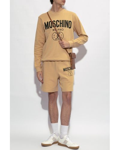 Moschino Shorts With Logo - Natural