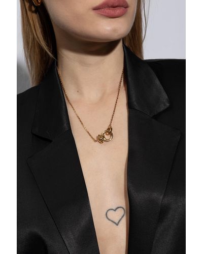 Versace Necklace With Medusa Face - Black