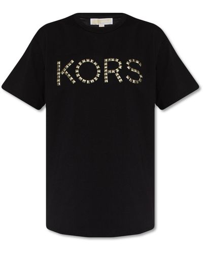 Michael Kors Studded Organic Cotton T-shirt - Black
