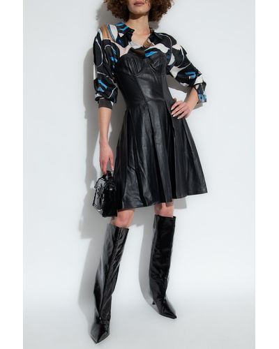 Munthe ‘Lambert’ Leather Dress - Black