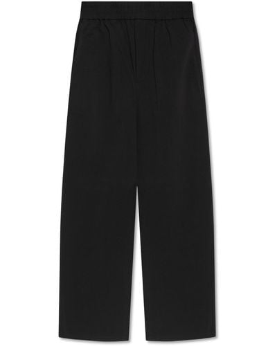 Ami Paris Cotton Trousers With A Loose Fit - Black