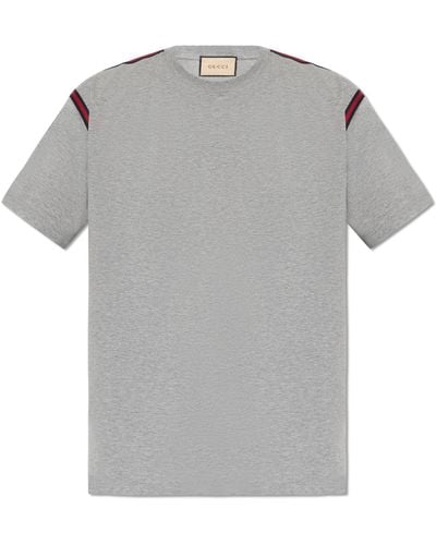 Gucci Cotton Jersey T-shirt With Web - Grey